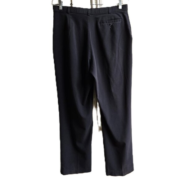 HAGGAR Straight Leg Relaxed Fit Black Trouser Slacks Dress Pants Women's 12P - Picture 3 of 5